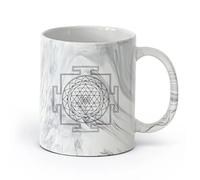 ceramica Tazze da tè, caffè e cioccolata calda Simbolo del logo Sri Yantra Mandala （11oz/320ml） Elegante e resistente - Adatto al microonde e alla lavastoviglie Nero marmo
