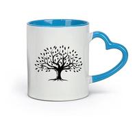 ceramica Tazze da tè e caffè design del logo astratto e vibrante dell'albero radice ispirazione per il design del logo dell'albero della vita （11oz/320ml） per uomo e donna Blu