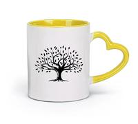 ceramica Tazze da tè e caffè design del logo astratto e vibrante dell'albero radice ispirazione per il design del logo dell'albero della vita （11oz/320ml） per uomo e donna Giallo