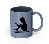 ceramica Tazze per caffè, latte e tè Lettura della storia Ragazza libro aperto （11oz/320ml） Un bel regalo di Natale Blu grigio