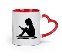 ceramica Tazze per caffè, latte e tè Lettura della storia Ragazza libro aperto （11oz/320ml） Un bel regalo di Natale Rosso