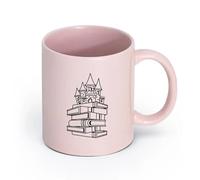 ceramica Tazze per caffè, latte e tè Libri di storie di fiabe e castelli （11oz/320ml） per bevande calde, latte macchiato, cappuccino Rosa