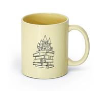 ceramica Tazze per caffè, latte e tè Libri di storie di fiabe e castelli （11oz/320ml） per bevande calde, latte macchiato, cappuccino Beige