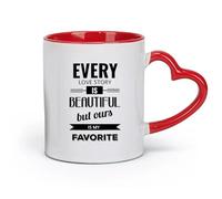 ceramica Tazze per casa e ufficio Parole romantiche, citazioni, storie d'amore, sala studio preferita （11oz/320ml） per uomo e donna Rosso