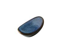 Ceramica tinta unita forno diventa bacchette cremagliera giapponese creativo retrò stoviglie-bacchette rack-Yuanbao forno diventa blu.