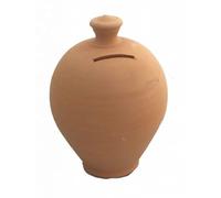 CERAMICHE DINA Salvadanaio Tondo Art déco in Terracotta, 25 cm circa