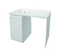 CeramicStore Mobile lavatoio con coprilavatrice 108x60 H.90 in resina adatto all'esterno- Versione con lavatoio a Sinistra