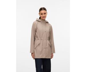 Cerata media lunghezza con cappuccio Beige S Tinta unita