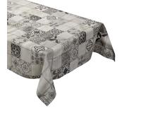 Cerata Tovaglia 06108-05 Piastrelle Mosaico Grigio Nero Bianco Ovale Rotondo