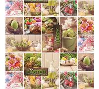 Cerata Tovaglia Pasqua 2021 Happy Easter Uova di P1091-00 Angolare Rotondo Ovale