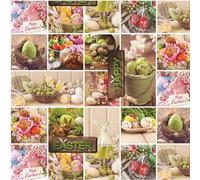 Cerata Tovaglia Pasqua 2021 Happy Easter Uova di P1091-00 Angolare Rotondo Ovale