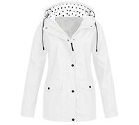 Cerato Donna Lunga Impermeabile Grande Dimensione, Giacca Impermeabile Donna Chic, 2026 Nuova Giacca Antipioggia A Pois Trench Outdoor Versatile Cappotto Antipioggia Per Escursionismo Velo Cappotto