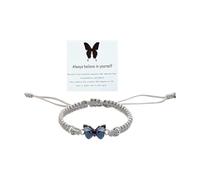 Cerato per Bracciali Bracciale intrecciato a mano con coppia di farfalle, bracciale, gioielli regalo di compleanno maschili e femminili Porta Bracciali E Anelli (Grey, One Size)