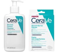 CeraVe Breakout SOS Routine: CeraVe Blemish Control Cleanser Face Wash + Blemish Barrier Patches Pack of 22