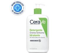 CeraVe Gel detergente crema idratante per pelle normale a secca, rimuove trucco, sporco e grasso, per viso, con ceramidi essenziali, aminoacidi e acido ialuronico, 473 ml