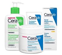 Cerave Crema Viso Idratante con 3 Ceramidi Niacinamide e SPF25 52ml + Detergente Idratante per Pelli Normali e Secche da 236ml + Crema Corpo e Viso Idratante con Acido Ialuronico da 454g