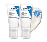 CeraVe Crema viso idratante per pelli da normali a secche, formula ultra leggera, con acido ialuronico, niacinamide e 3 ceramidi essenziali, 2 x 52 ml