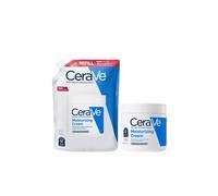 CeraVe Ricambio crema idratante, ideale per pelli secche e molto secche, ripristina la barriera cutanea, arricchita con ceramidi essenziali e acido ialuronico, adatto per viso e corpo, 450 g