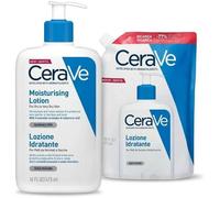 CeraVe Lozione Idratante Viso e Corpo con 3 Ceramidi e Acido Ialuronico 473 ml + REFILL 473