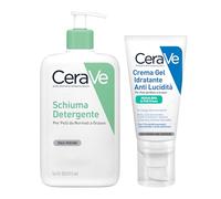 CeraVe Schiuma Detergente 473ml + Crema Gel Idratante Anti-Lucidità 52ml | Pelle Grassa e Mista