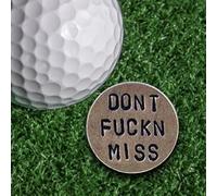 CERAVI Funny Golf Ball Marker with Humor Naughty Words Stamped, Funny Words Unique Golf Gag Gifts for Men, Great Novelty Golf Ball Markers Gift (Dont FUCKN Miss)