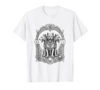 Cerberus Sacro Guardiano Tre Teste Segugio Line Art Maglietta