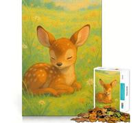 Cerbiatto a riposo in un prato - Puzzle da 1000 pezzi per adulti e ragazzi - Gioco di logica e creatività - Regalo classico di qualità (50x75cm)