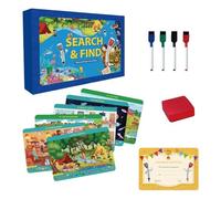 Cerca e trova carte giocattolo - Giochi di viaggio per bambini, animali Cerca e trova libri | Attività di apprendimento in età prescolare, tappetini per attività riutilizzabili con pennarelli, giocatt