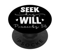 Cerca la Sua Volontà Proverbi 3:6 Messaggio Cristiano PopSockets PopGrip Adesivo