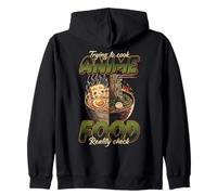 Cercando di cucinare Anime Food Reality Meme Felpa con Cappuccio