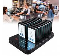 Cercapersone For Ristorante Wireless - Cicalino For Ordini Wireless A Lungo Raggio Da 1640FT | Cercapersone 10/16/20/30 Con Tastiera Touch Impermeabile - Vibrazione, Flash E Cicalino(16PAGERS)