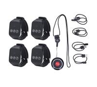 Cercapersone Wireless, Ricevitore a 4 Orologi, 1 Pulsante di Chiamata, Impermeabile, Applicazioni Multiple, Batteria a Lunga Durata, Lungo Raggio, con 4, per Casa,