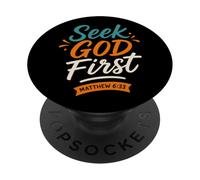 Cercare Dio prima Matteo 6 33 - Vintage Christian Faith PopSockets PopGrip Adesivo