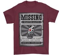 Cercasi Telecomando Divertente TV Perso Sbagliato Maglietta Uomo 100% Cotone