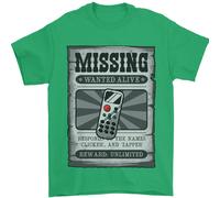 Cercasi Telecomando Divertente TV Perso Sbagliato Maglietta Uomo 100% Cotone