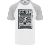 Cercasi Telecomando Divertente TV Perso Scomparso Maglietta Baseball Uomo S/S