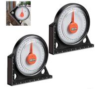Cercatore Angoli in ABS e Acrilico 92x85mm Precisione | Base magnetica per forte, bolla integrata, lettura per chiara 0-90°, set da 2 , per ideale falegnameria