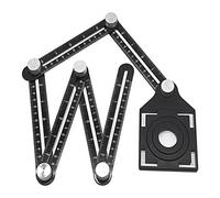 Cercatore di righello angolare in lega di alluminio a 6 pieghe, righello di misurazione modello perforato localizzatore di strumenti guida for trapano foro for piastrelle(5 buckle 6 fold)