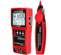 Cercatore di stalloni, Tester di rete LAN con misurazione a lunghezza 600M, test POE, multimetro for tracciamento cavi senza rumore, localizzatore visivo di guasti 3 in 1(Tester+multimeter)
