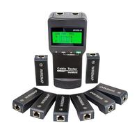 Cercatore di stalloni, Tester for cavi di rete professionale Tester RJ45 Misura la lunghezza del cavo Strumenti di rete PoE multifunzionali