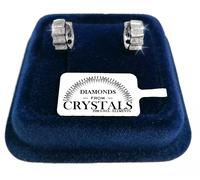 Cerchi 12mm Orecchini Unisex pl. oro Bianco 18K con cristalli Zirconi Argento