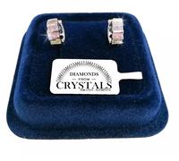 Cerchi 12mm Orecchini Unisex pl. oro Bianco 18K con cristalli Swarovski Argento