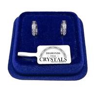 Cerchi 12mm Orecchini uomo donna pl.oro bianco 18K con Cristalli Zirconi 01/12