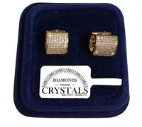 Cerchi 12mm Orecchini uomo donna pl.oro giallo 18K con cristalli Zirconi 8/05