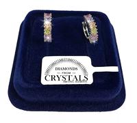 Cerchi 14mm Orecchini Donna pl. oro bianco 18K con Cristalli Zirconi m/colore