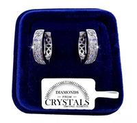 Cerchi 12mm Orecchini Unisex pl. oro Bianco 18K con cristalli Swarovski Argento