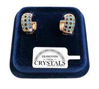 Cerchi 16mm Orecchini Donna pl. oro giallo 18K con Cristalli Zirconi Blu Azzur