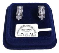 Cerchi 16mm Orecchini uomo donna pl oro Bianco 18K con cristalli Zirconi S8/11