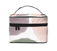 Cerchi acquerelli moderni con uva rosa e salvia, Borsa per il trucco Borsa per cosmetici Borsa da toilette da viaggio portatile Astuccio per matite Astuccio da toilette