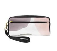 Cerchi acquerelli moderni con uva rosa e salvia, Borsa per il trucco Borsa per cosmetici Borsa da viaggio portatile da toilette Astuccio in pelle per donne e ragazze